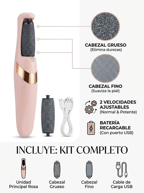 Lima de callos eléctrica recargable - Pedicura profesional en casa